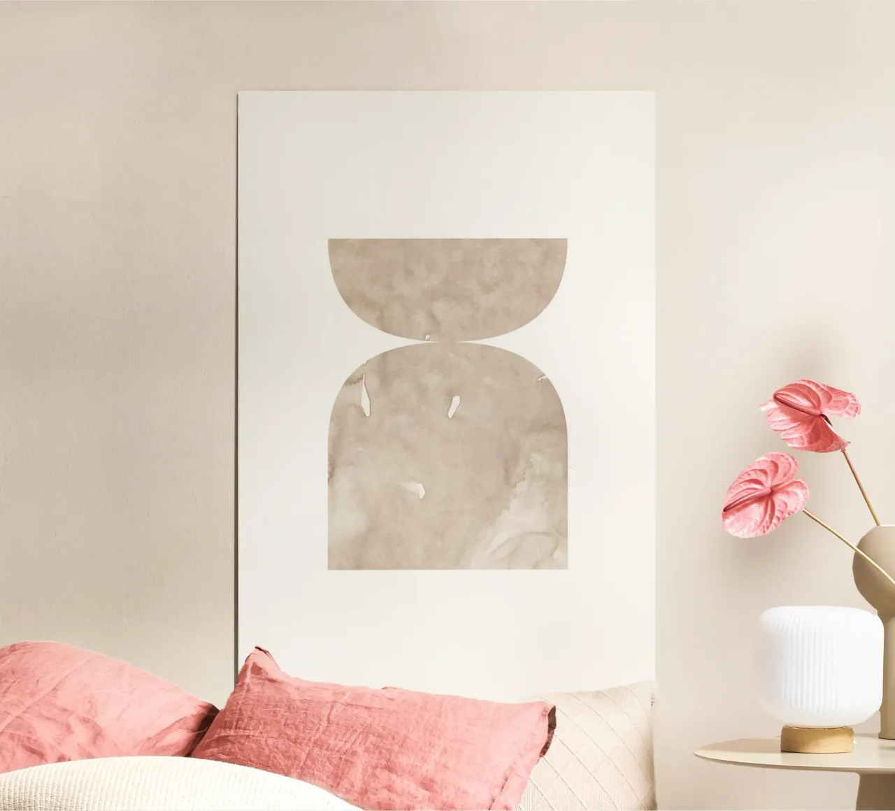 Forme geometriche ad acquerello 1 poster con telaio in legno da NouveauPrints