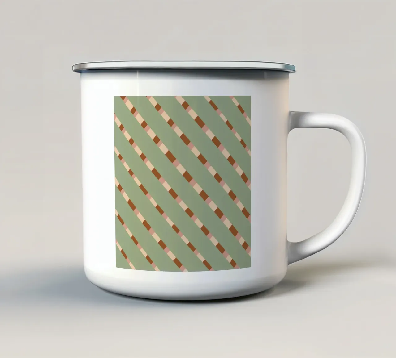 Tessitura a righe 07 tazza in smalto da Little Dean