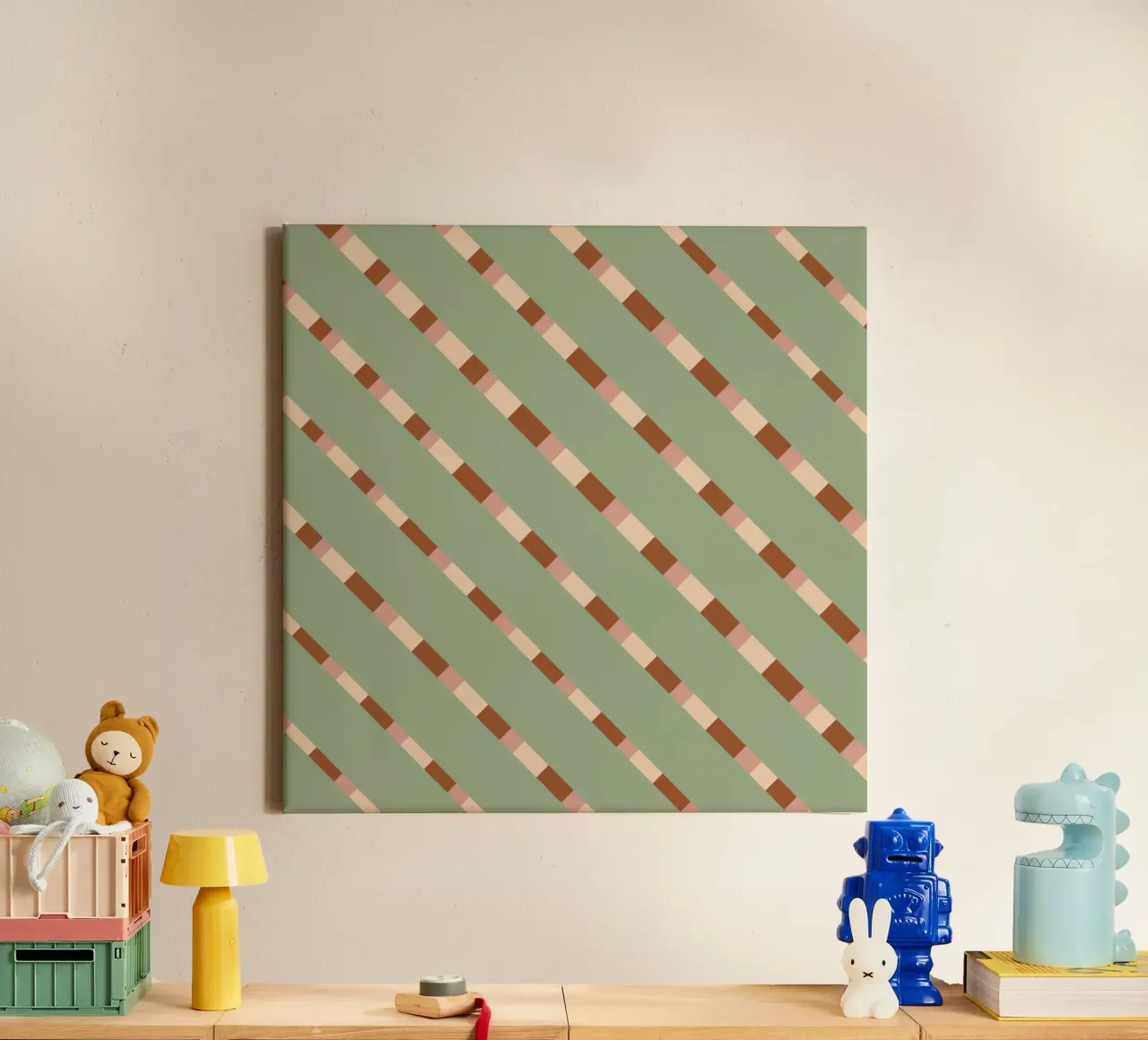Weaving stripe pattern 07 canvas with Floater frame by Little Dean