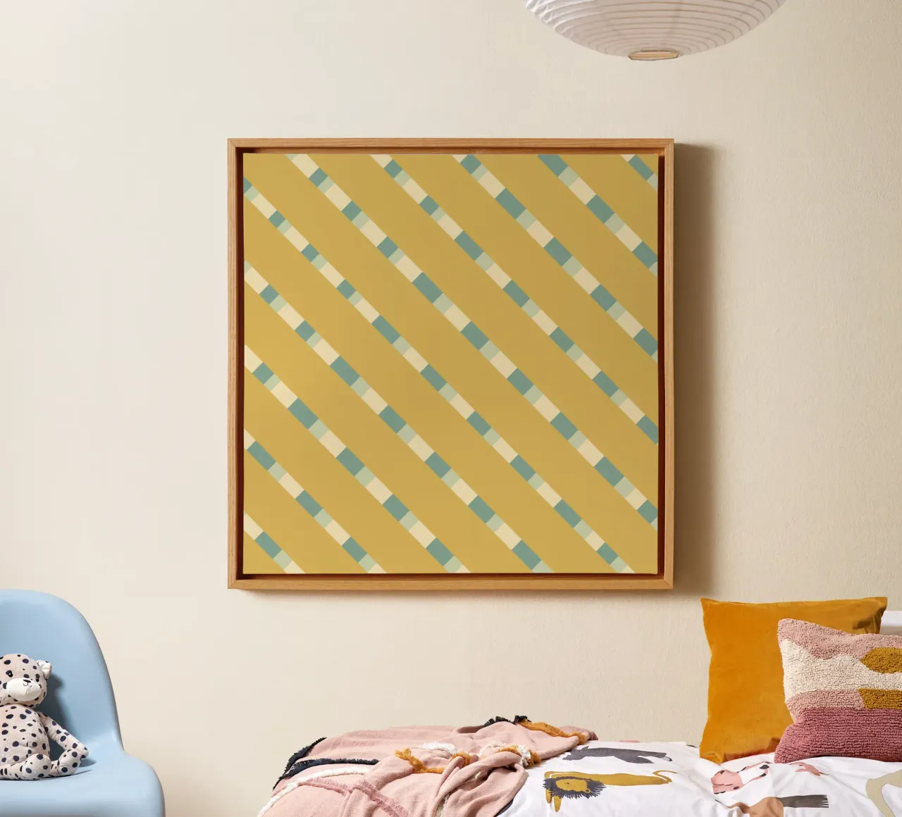 Weaving stripe pattern 08 canvas with Floater frame by Little Dean