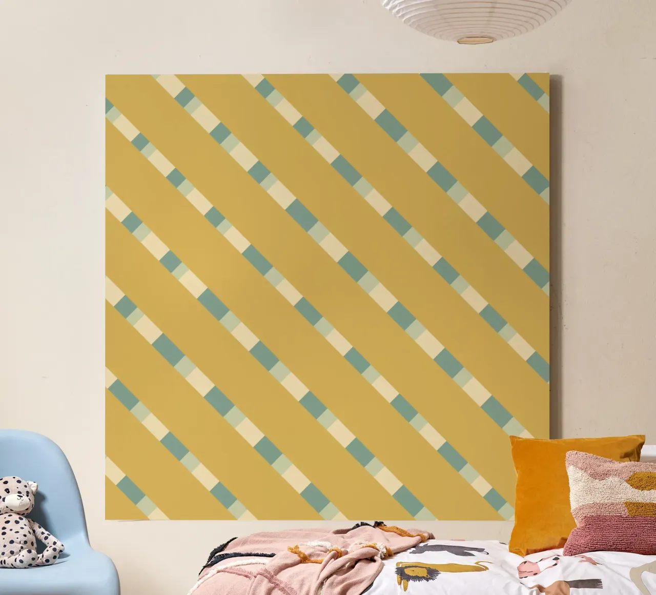 Weaving stripe pattern 08 canvas with Floater frame by Little Dean