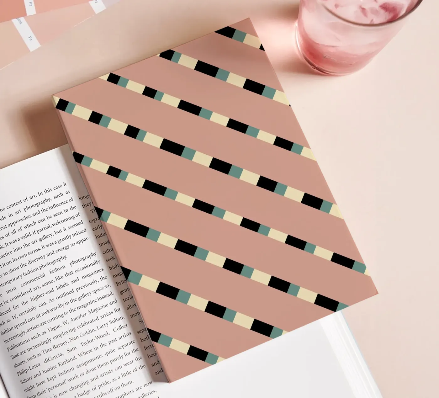 Weaving stripe pattern 10 Notizbuch von Little Dean