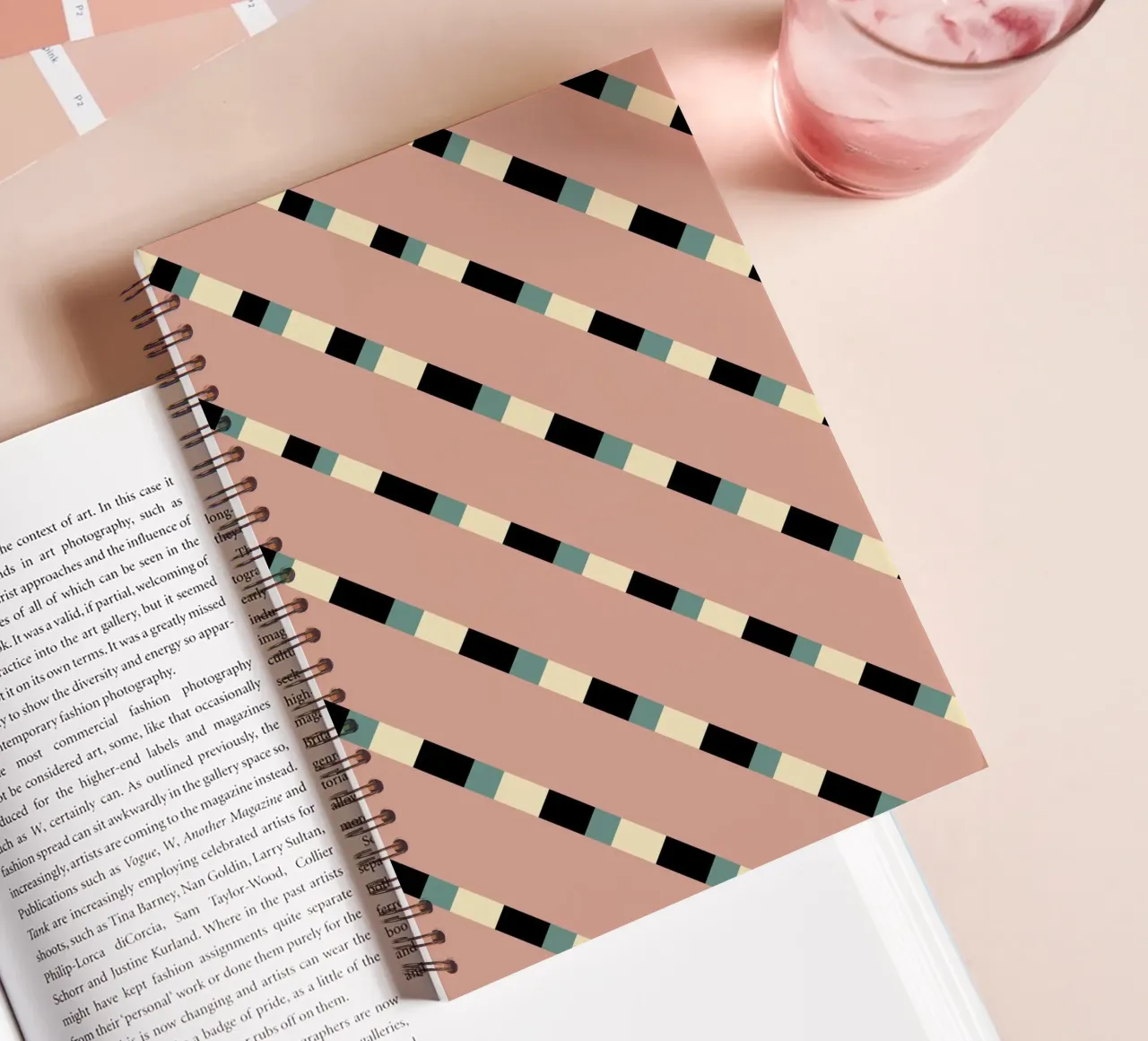 Weaving stripe pattern 10 spiral notebook by Little Dean