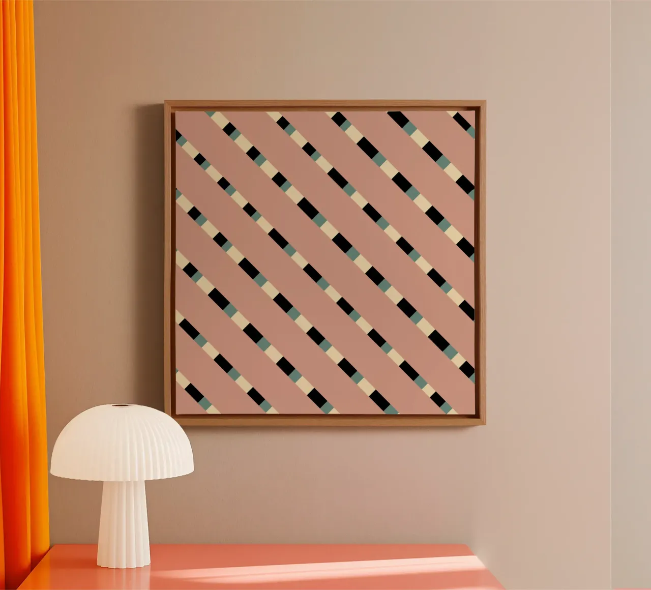 Weaving stripe pattern 10 canvas with Floater frame by Little Dean