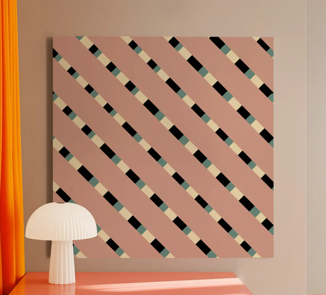 Weaving stripe pattern 10 canvas with Floater frame by Little Dean