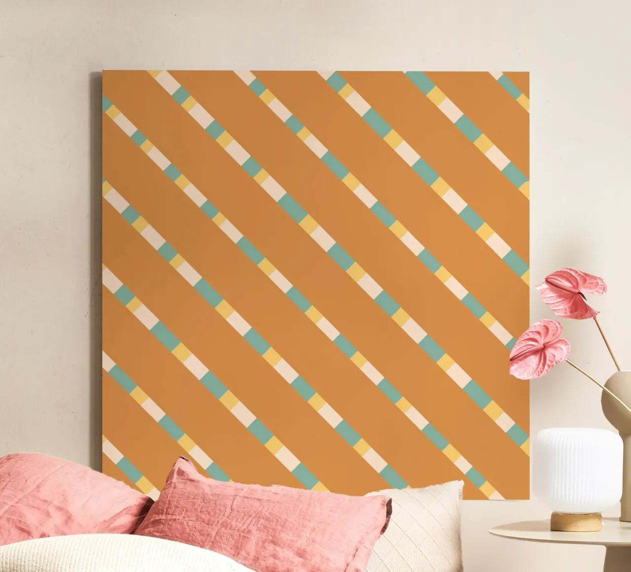 Weaving stripe pattern 11 canvas with Floater frame by Little Dean