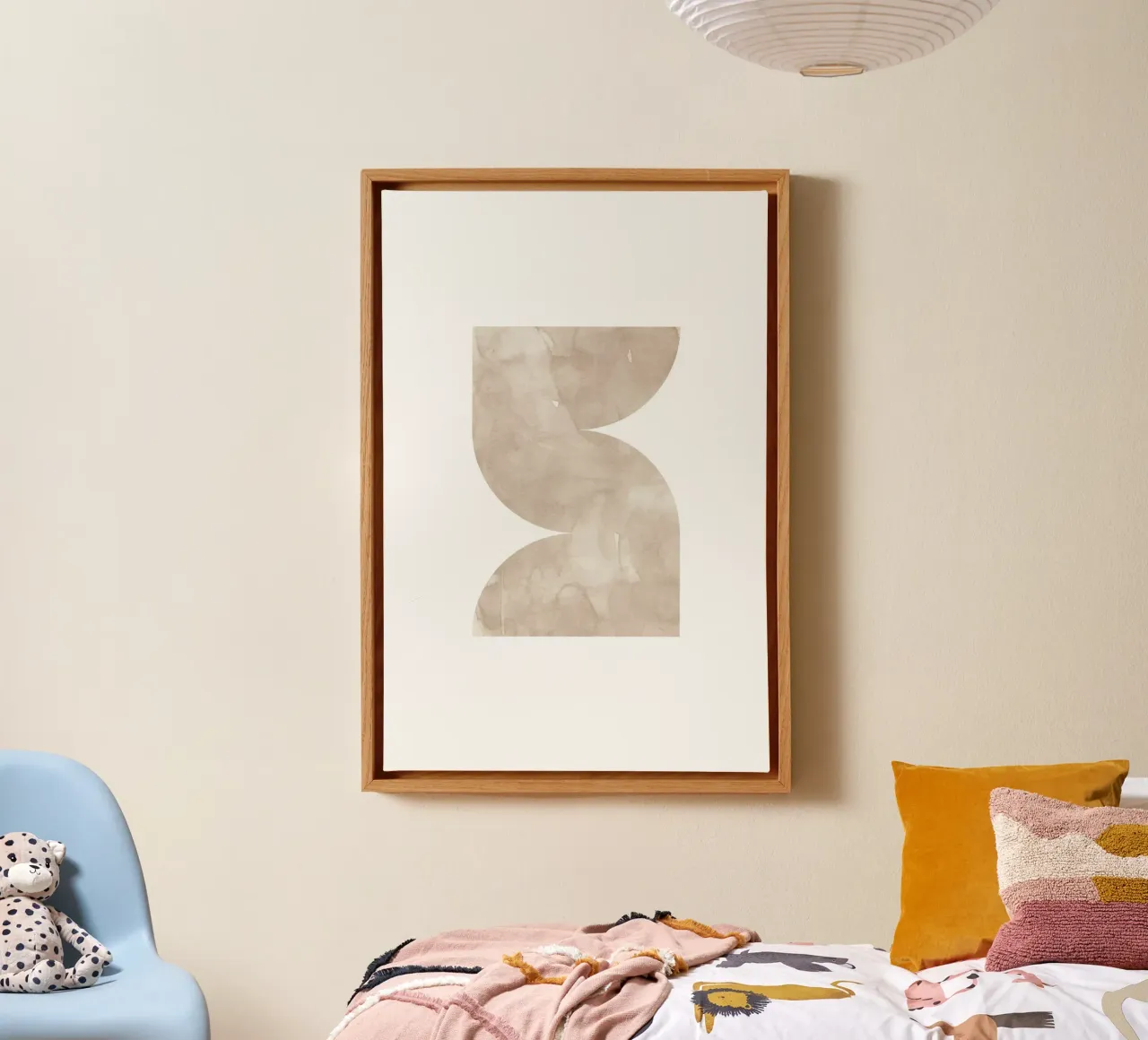 Forme geometriche ad acquerello 2 tela con Cornice a cassetta da NouveauPrints