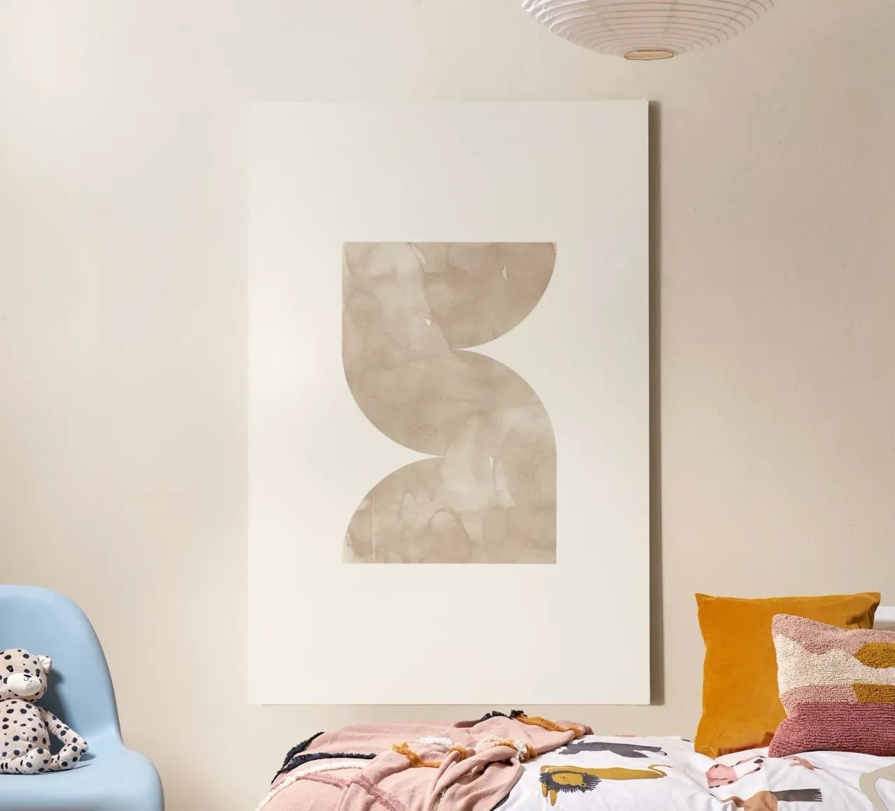 Forme geometriche ad acquerello 2 tela con Cornice a cassetta da NouveauPrints