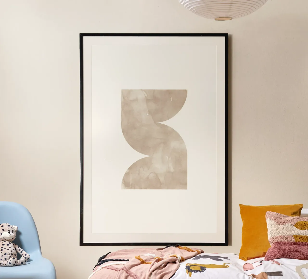 Forme geometriche ad acquerello 2 poster con telaio in legno da NouveauPrints