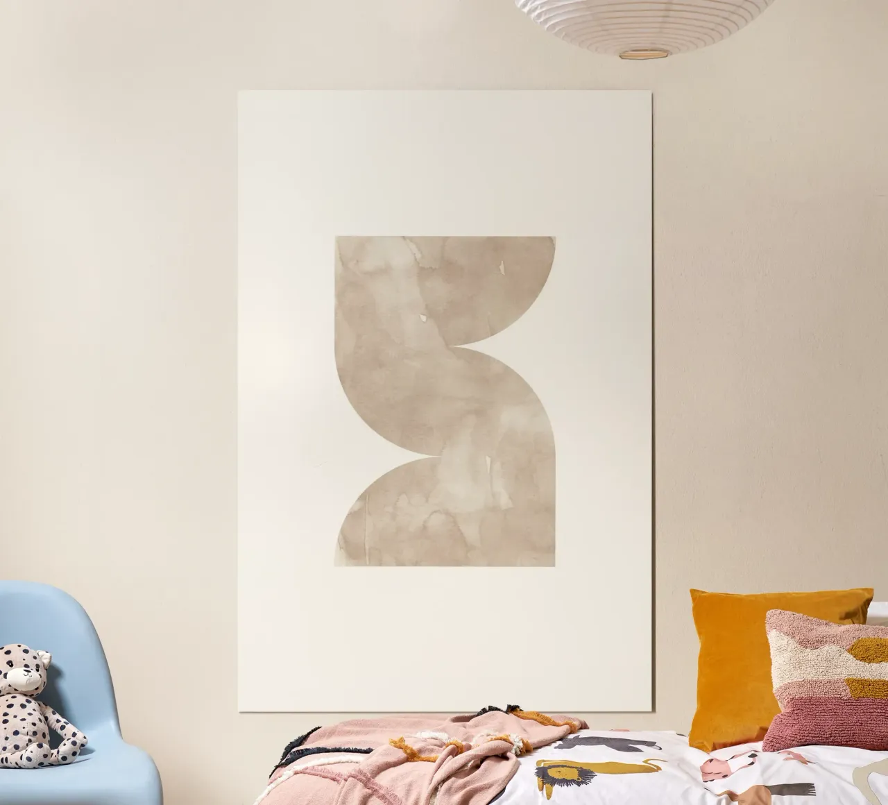 Forme geometriche ad acquerello 2 poster con telaio in legno da NouveauPrints