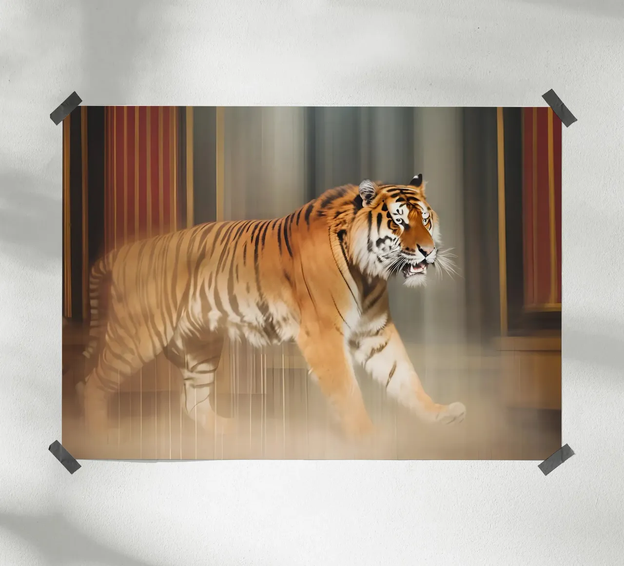 Power Of Tiger poster con telaio in plastica da ICONICA Art Studio