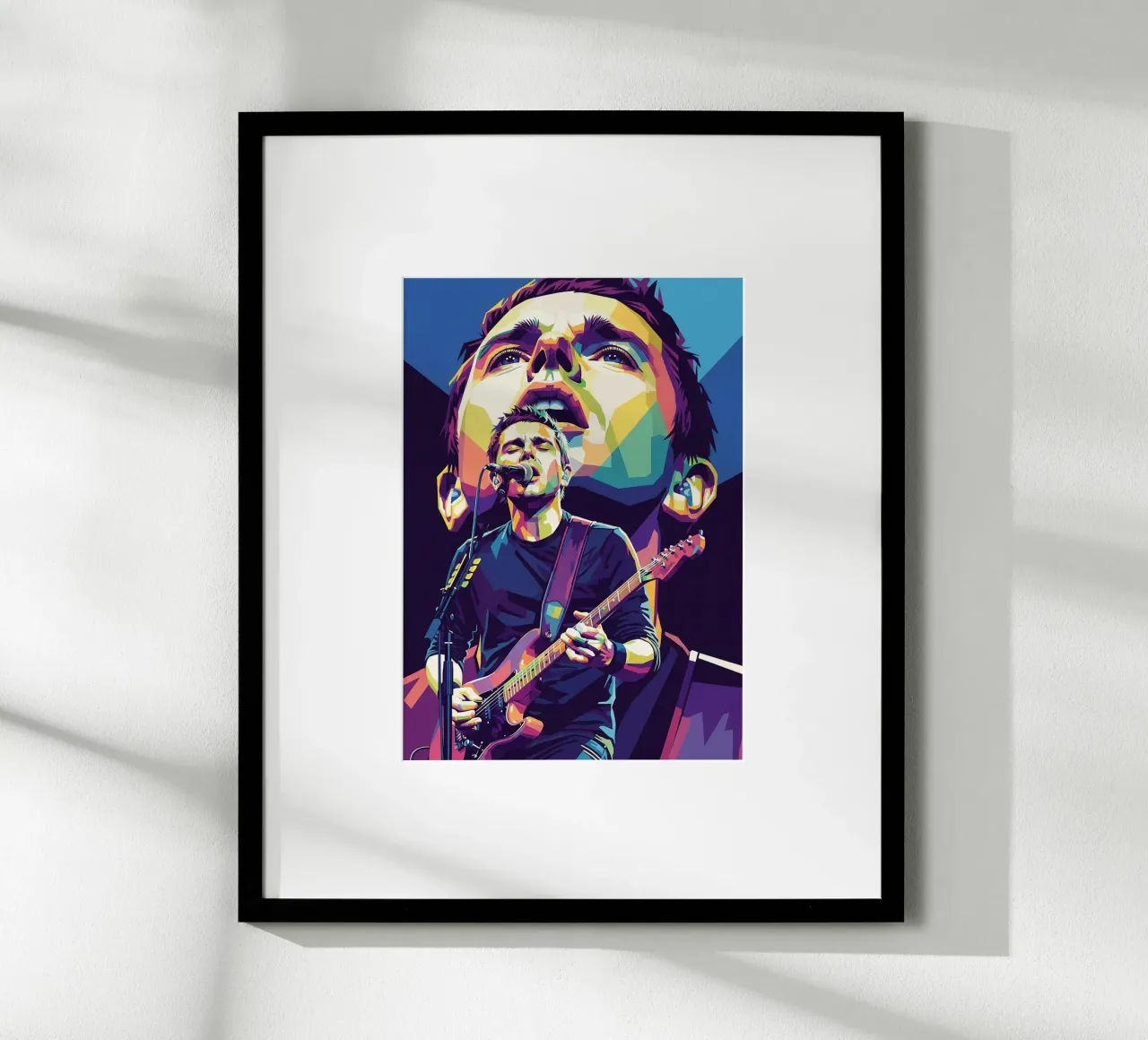 Matthew Bellamy arte poster con telaio in legno da Hantamrata