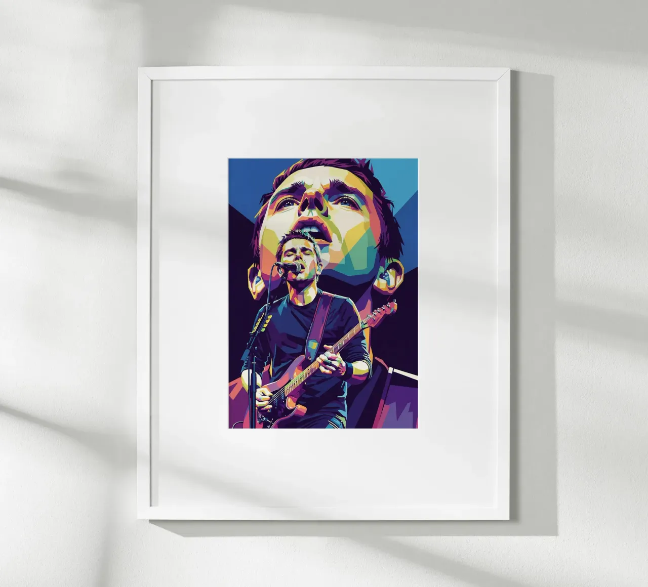 Matthew Bellamy arte poster con telaio in legno da Hantamrata