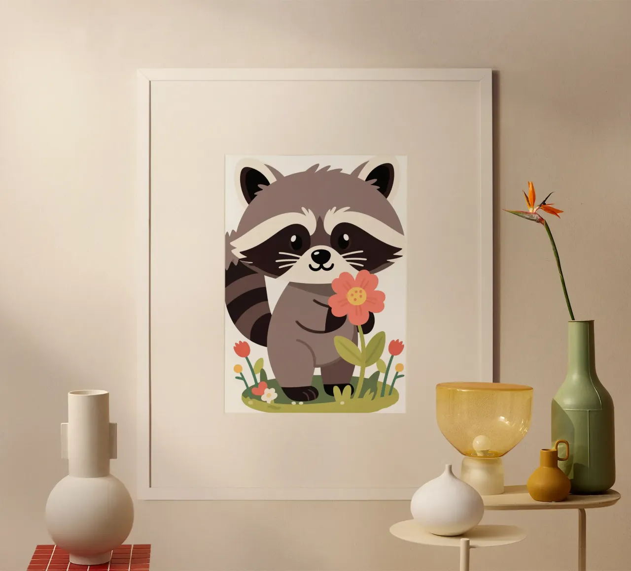 Fiore da giardino Raccon poster da knowledge