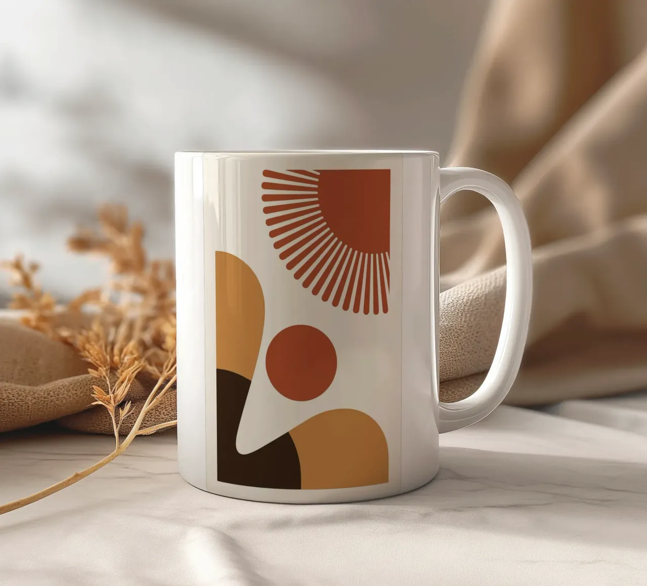 Desert Sunburst Abstract tazza in ceramica da LisaArtes
