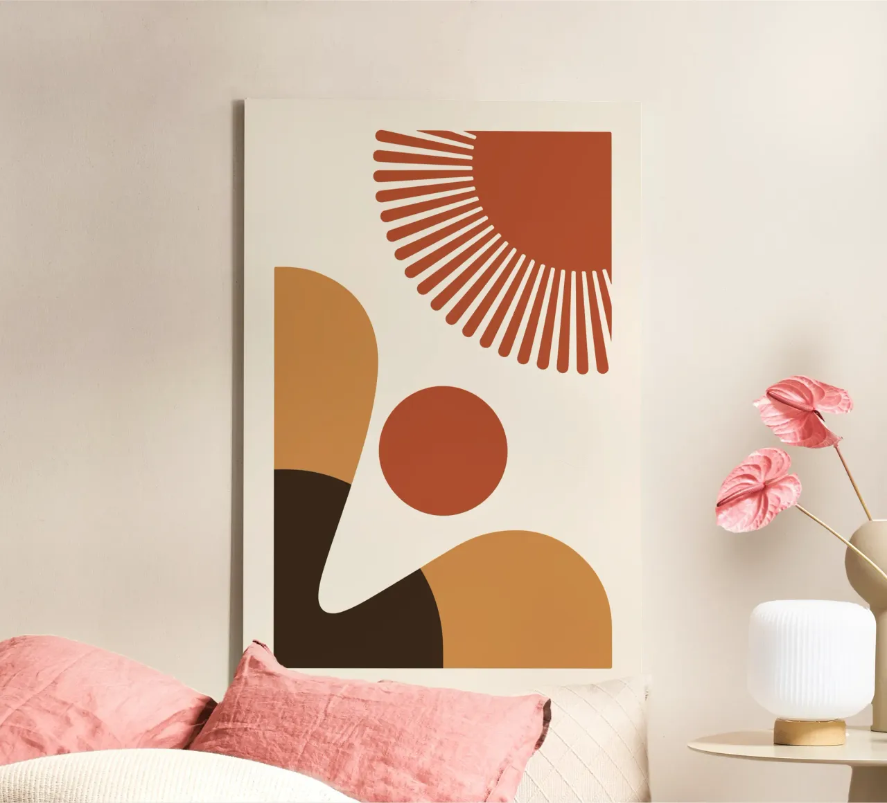 Desert Sunburst Abstract tela con Cornice a cassetta da LisaArtes