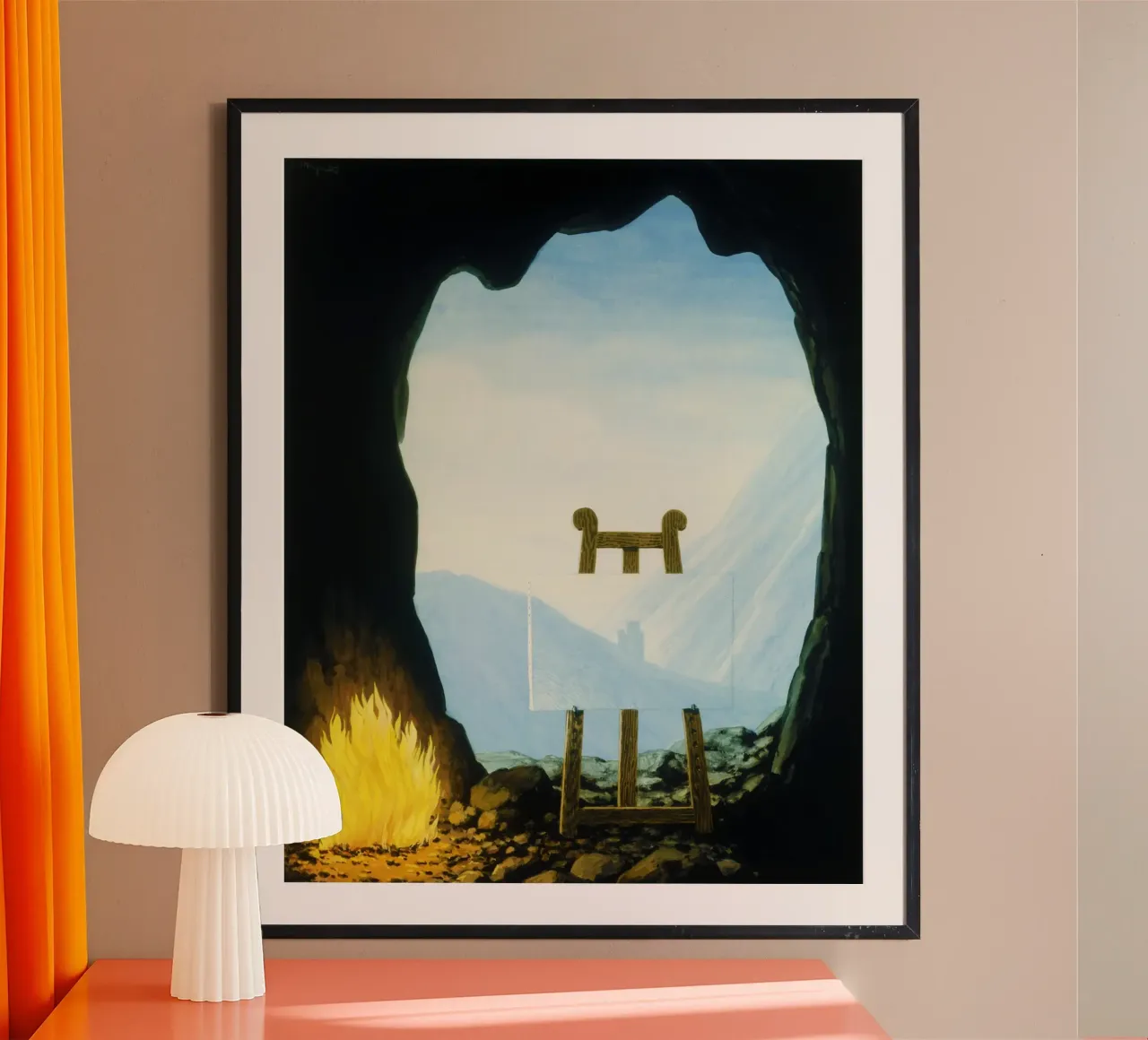 La condizione umana di René Magritte (1933) poster con telaio in alluminio da Classic Art Prints