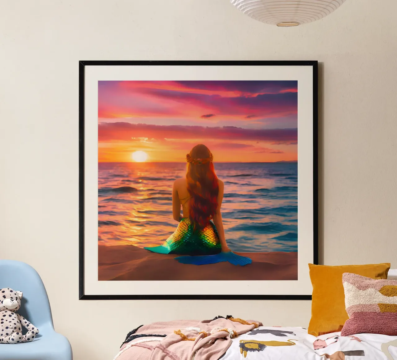 Die Meerjungfrau des Ozeans Poster von ICONICA Art Studio