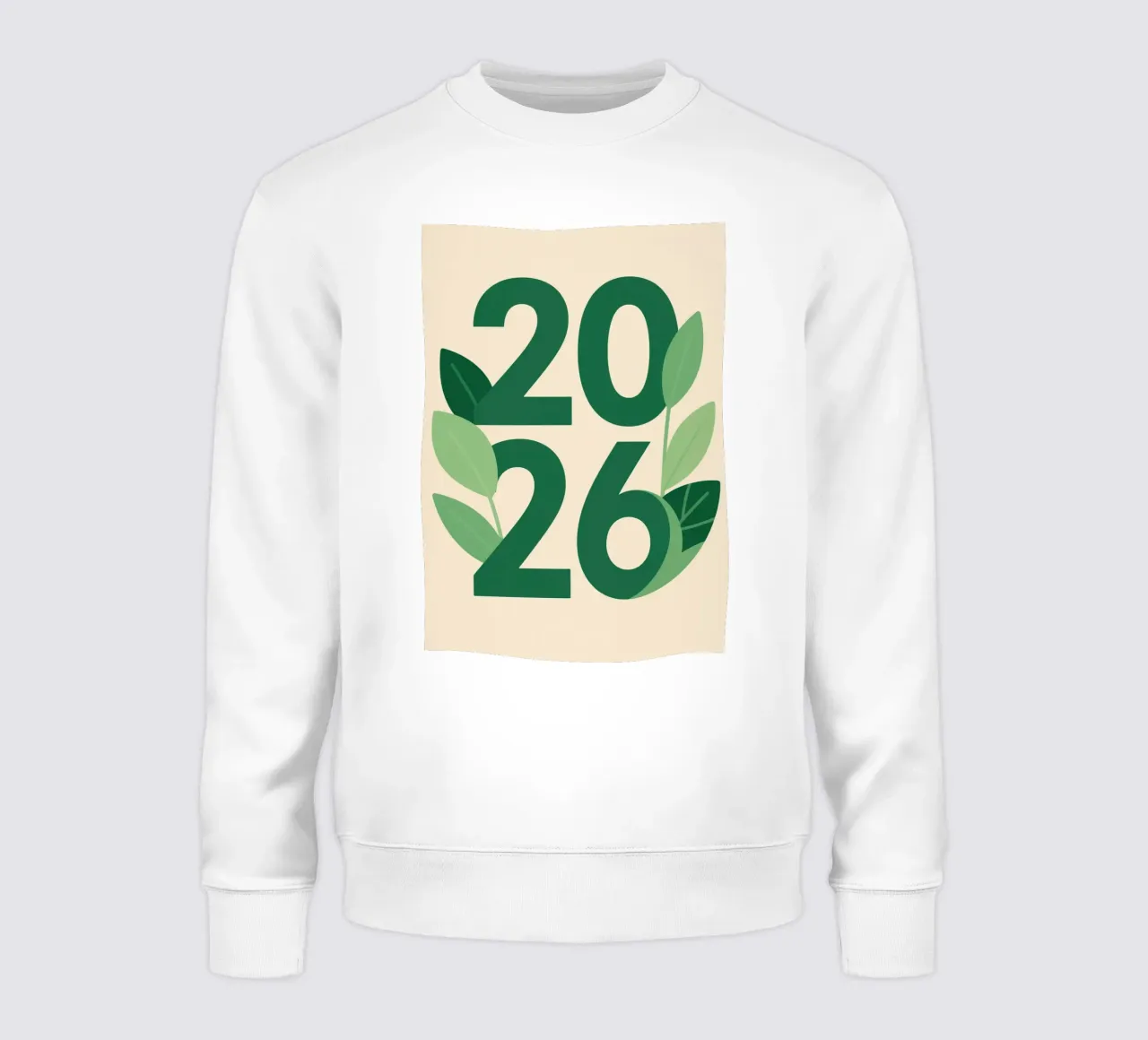 Year 2026 with leaf nature felpa da knowledge