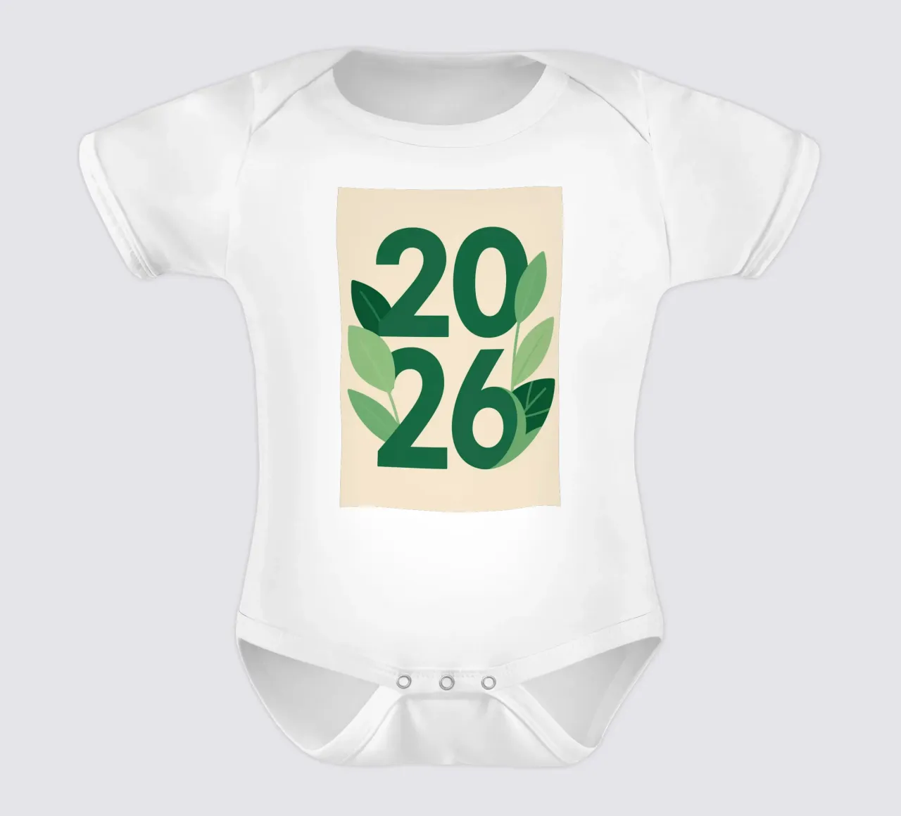 Year 2026 with leaf nature body neonato maniche corte da knowledge