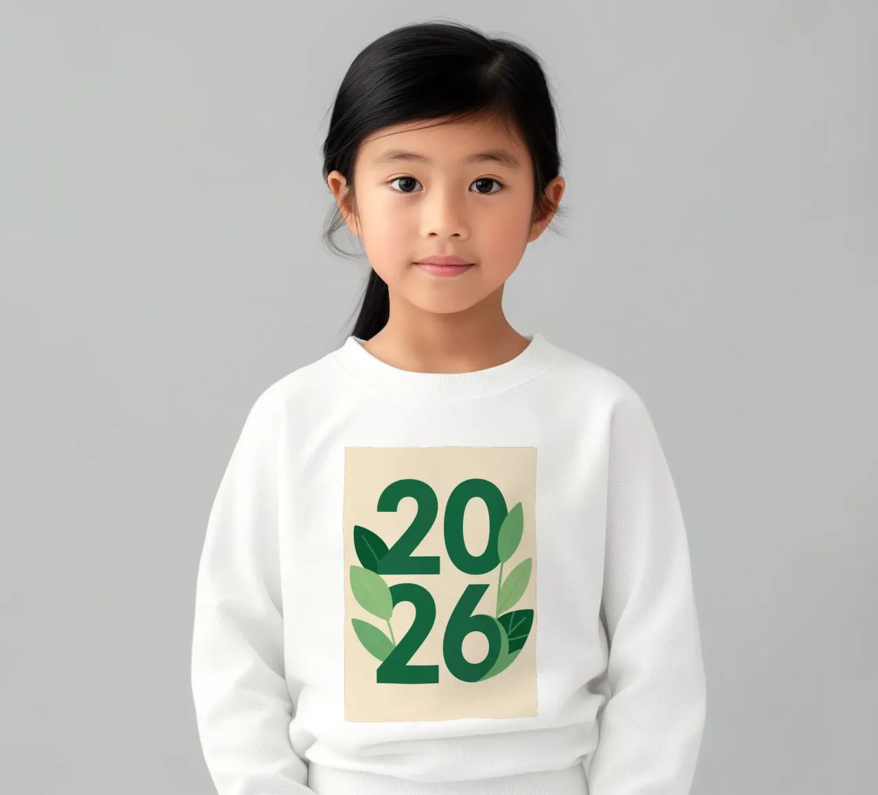 Year 2026 with leaf nature felpa bambino da knowledge