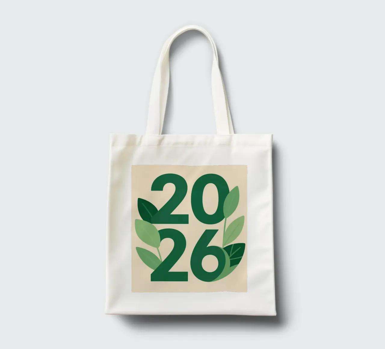 Year 2026 with leaf nature borsa in juta da knowledge