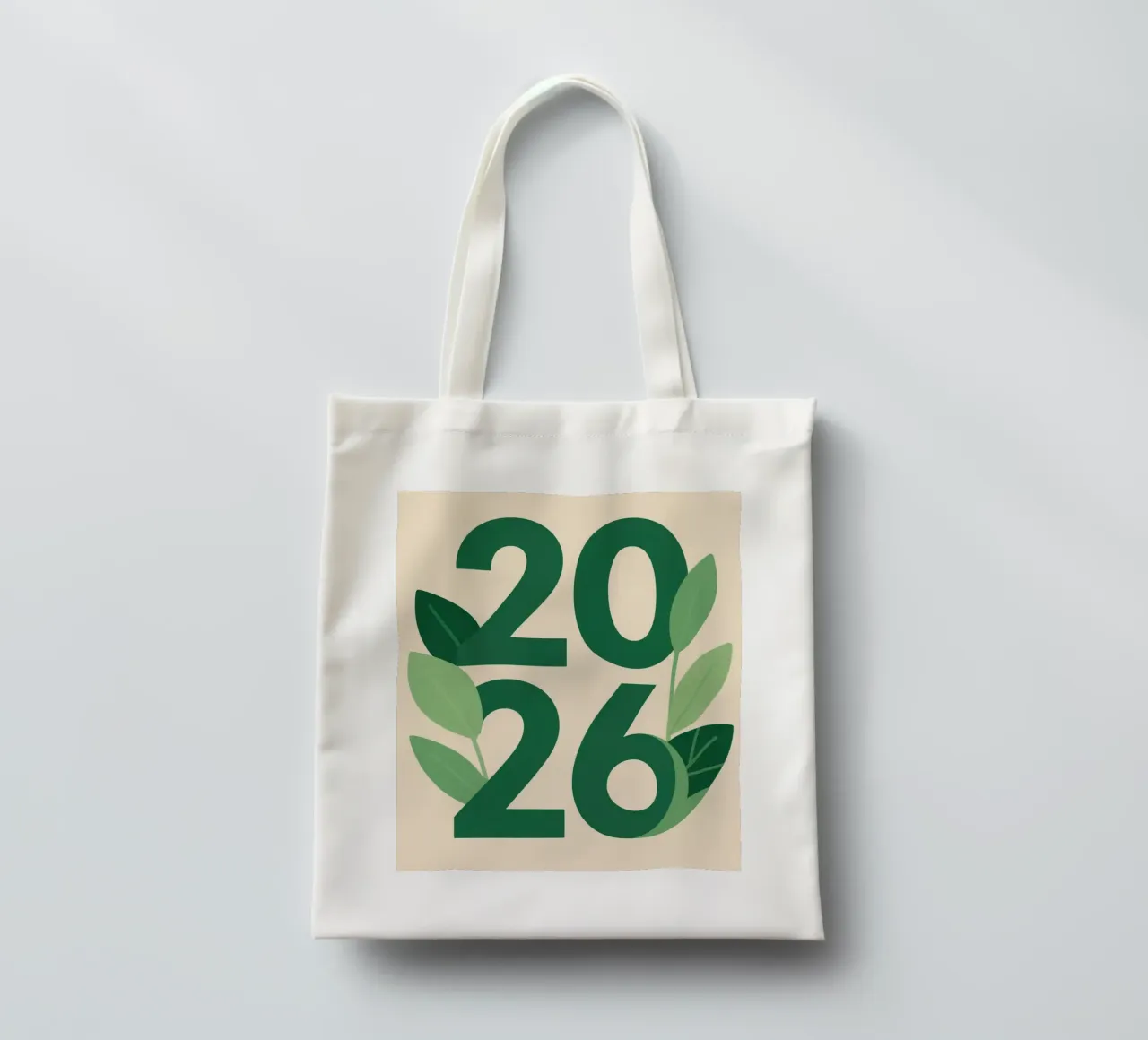 Year 2026 with leaf nature borsa in juta da knowledge