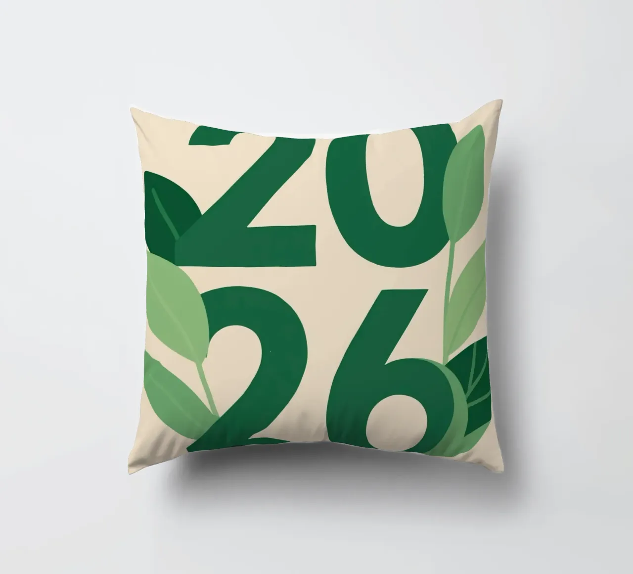 Year 2026 with leaf nature cuscino da knowledge
