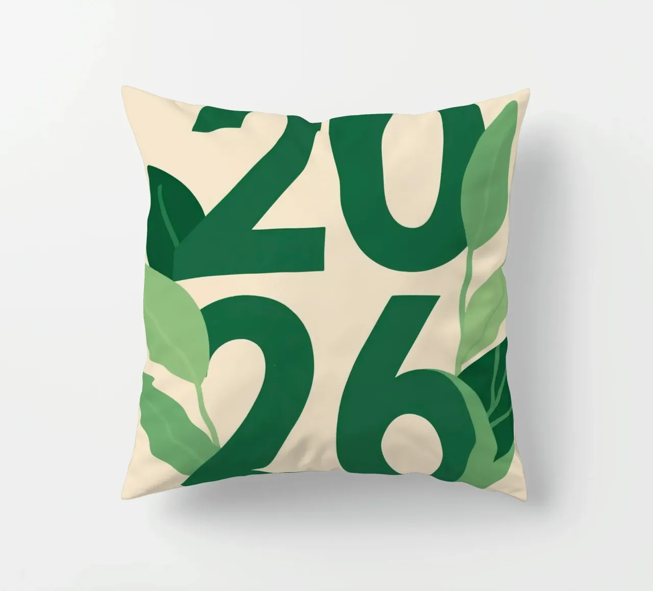 Year 2026 with leaf nature cuscino da knowledge