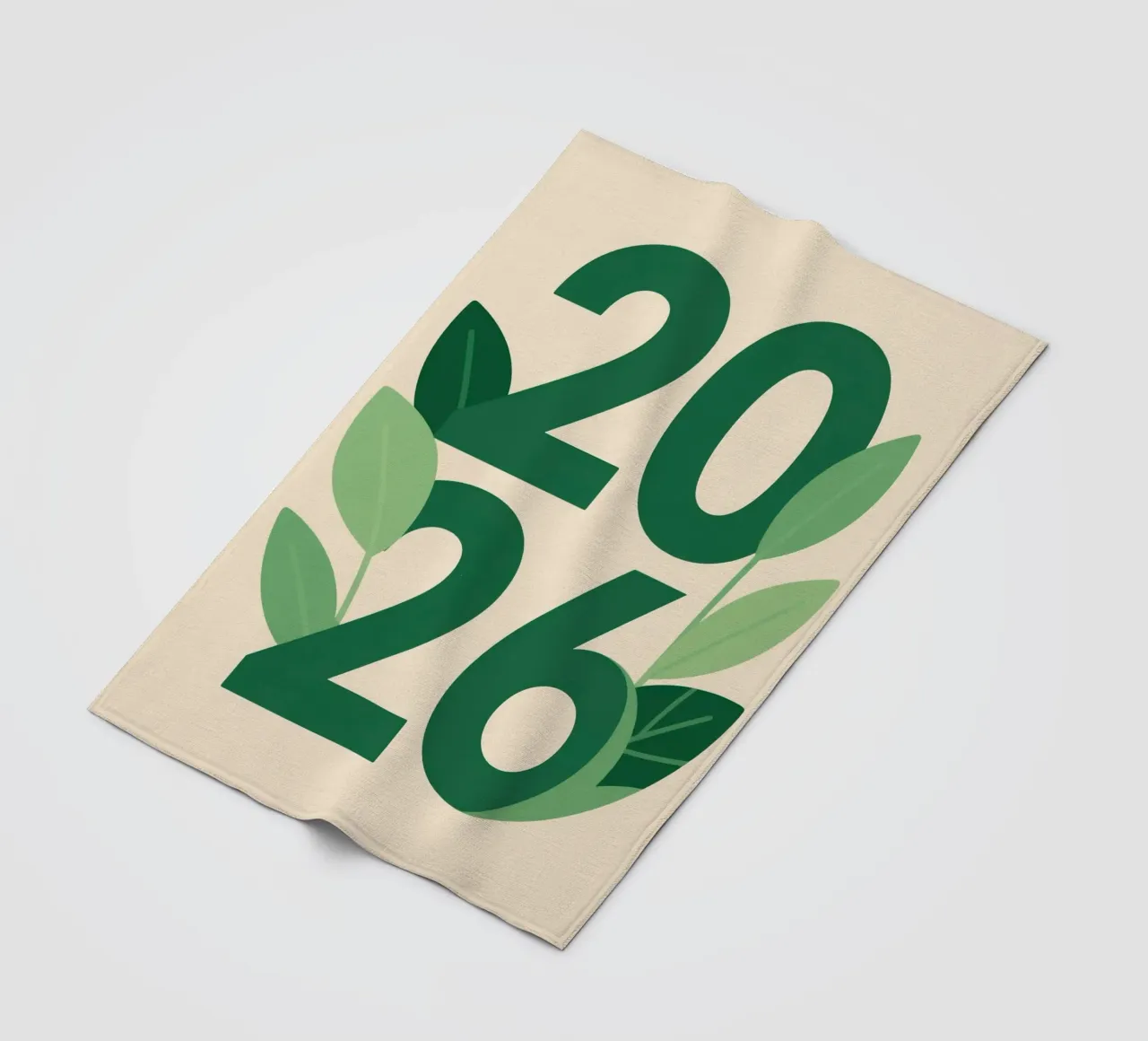 Year 2026 with leaf nature coperta in pile da knowledge