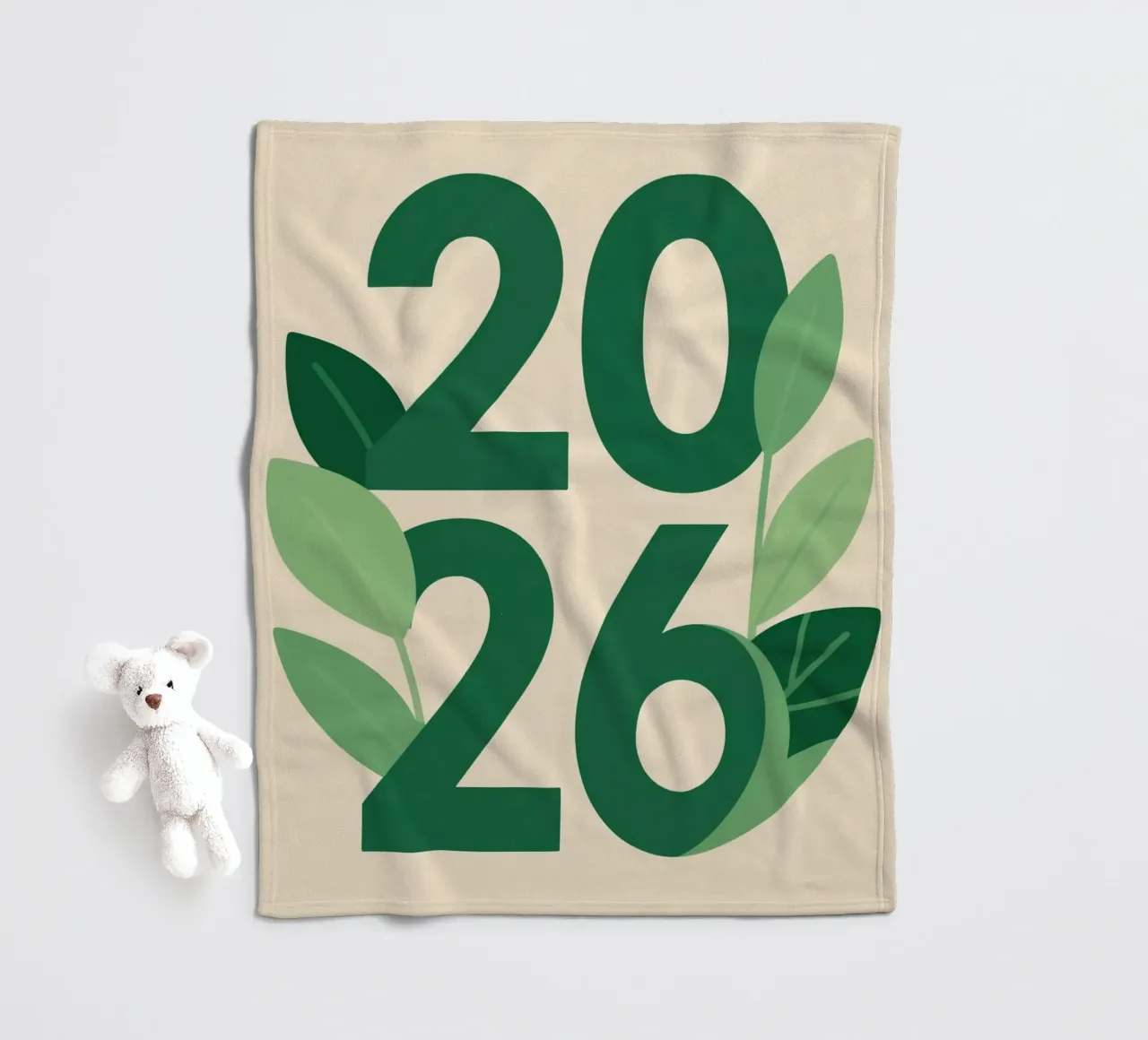 Year 2026 with leaf nature coperta in pile da knowledge