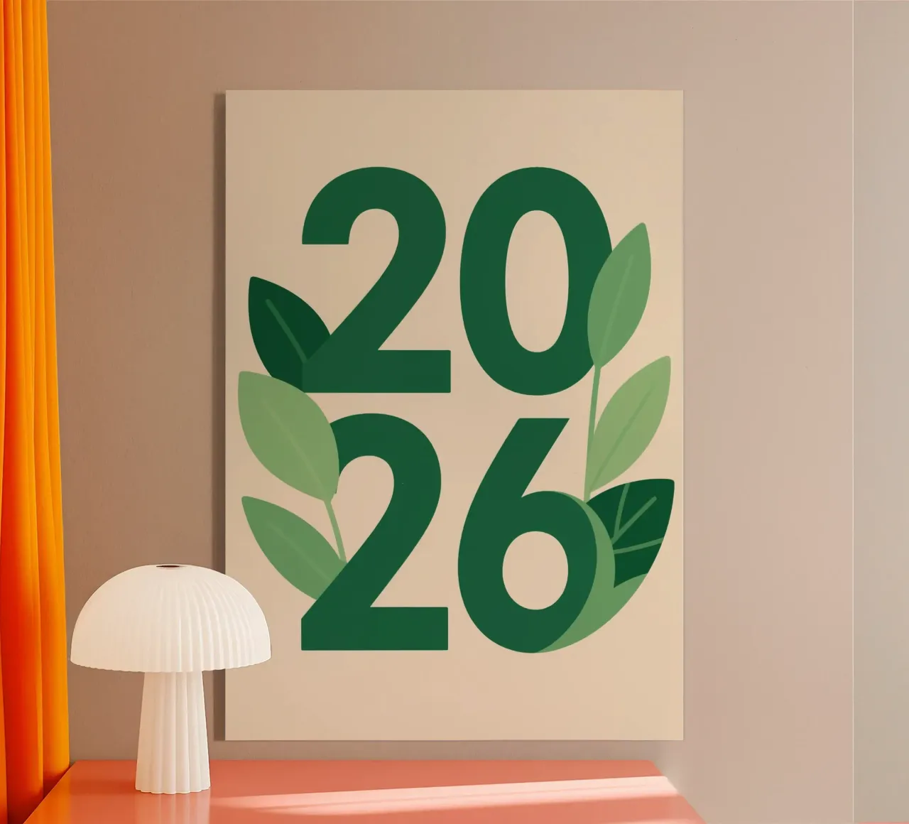 Year 2026 with leaf nature plexiglass da knowledge