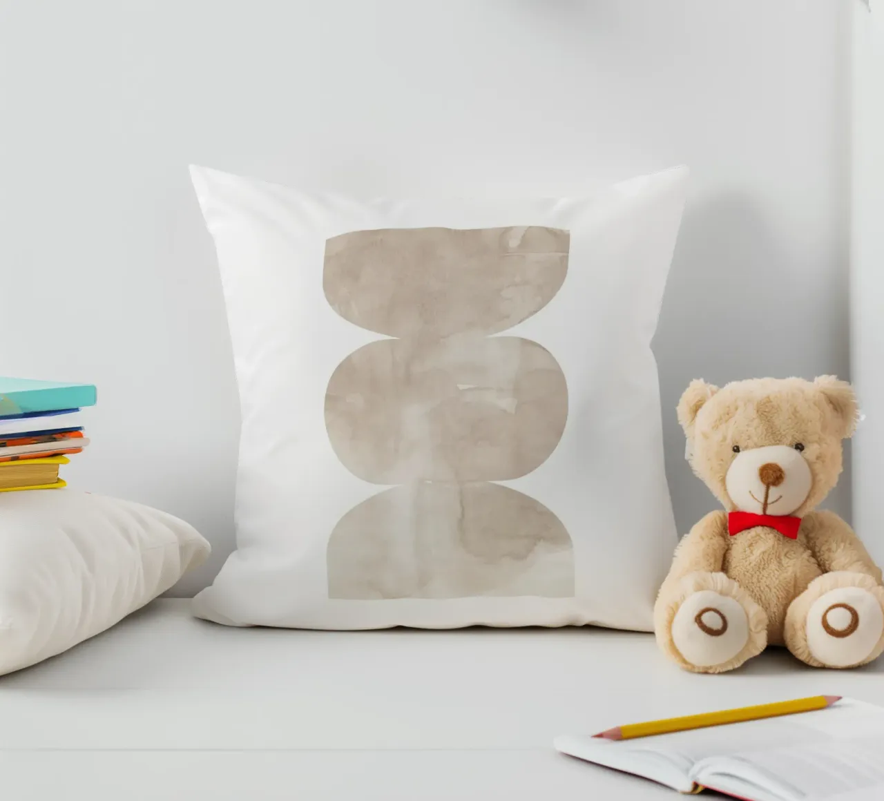 Forme geometriche ad acquerello 4 cuscino da NouveauPrints