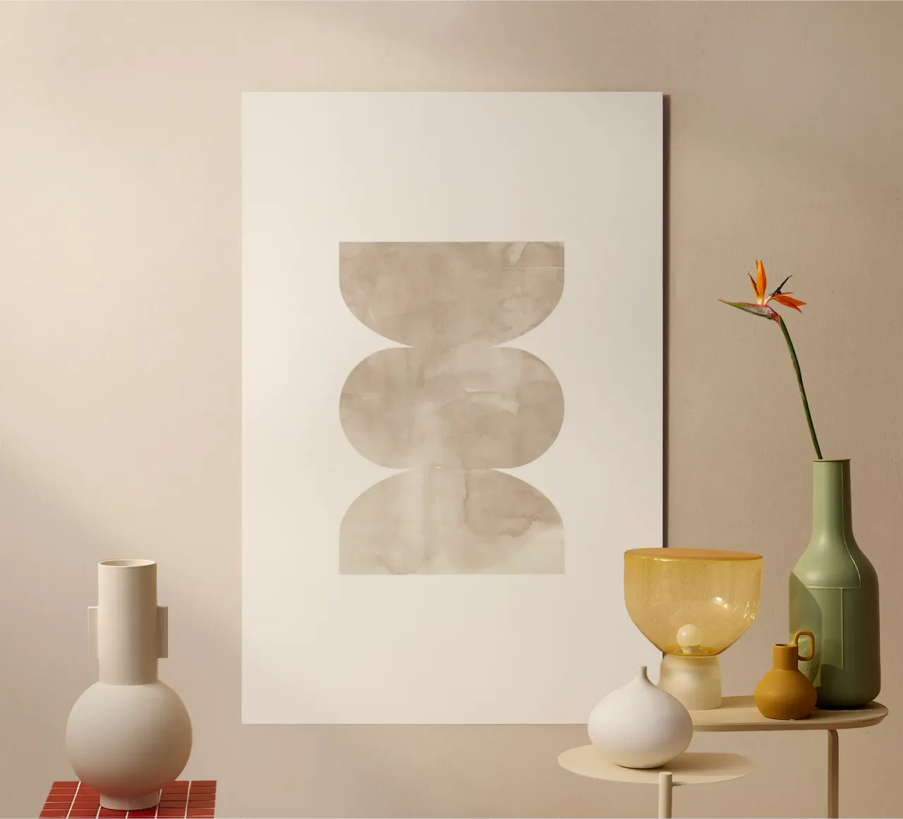 Forme geometriche ad acquerello 4 alluminio dibond da NouveauPrints