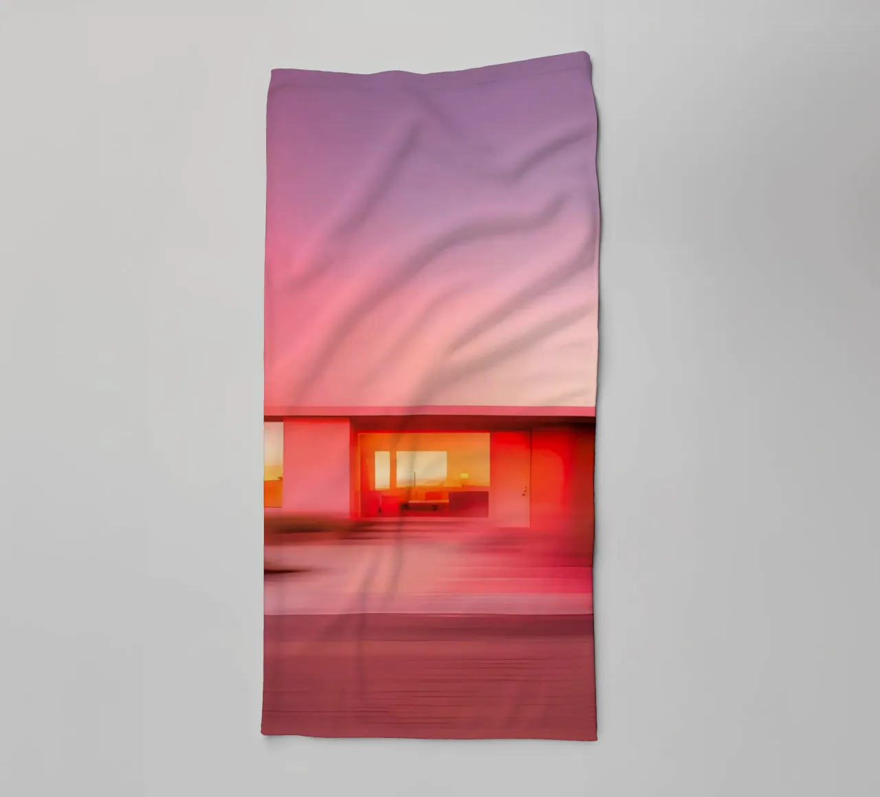 Das Rosa Haus Handtuch von ICONICA Art Studio