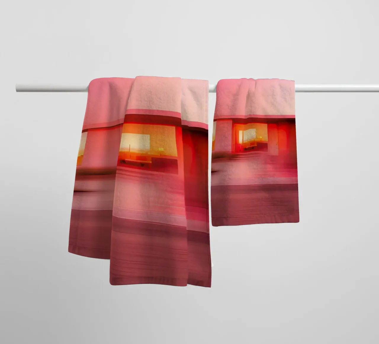 Das Rosa Haus Handtuch von ICONICA Art Studio