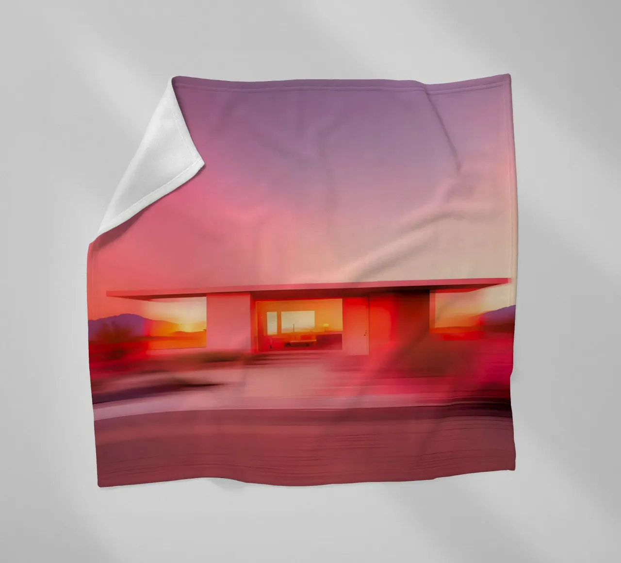 Das Rosa Haus Fleecedecke von ICONICA Art Studio