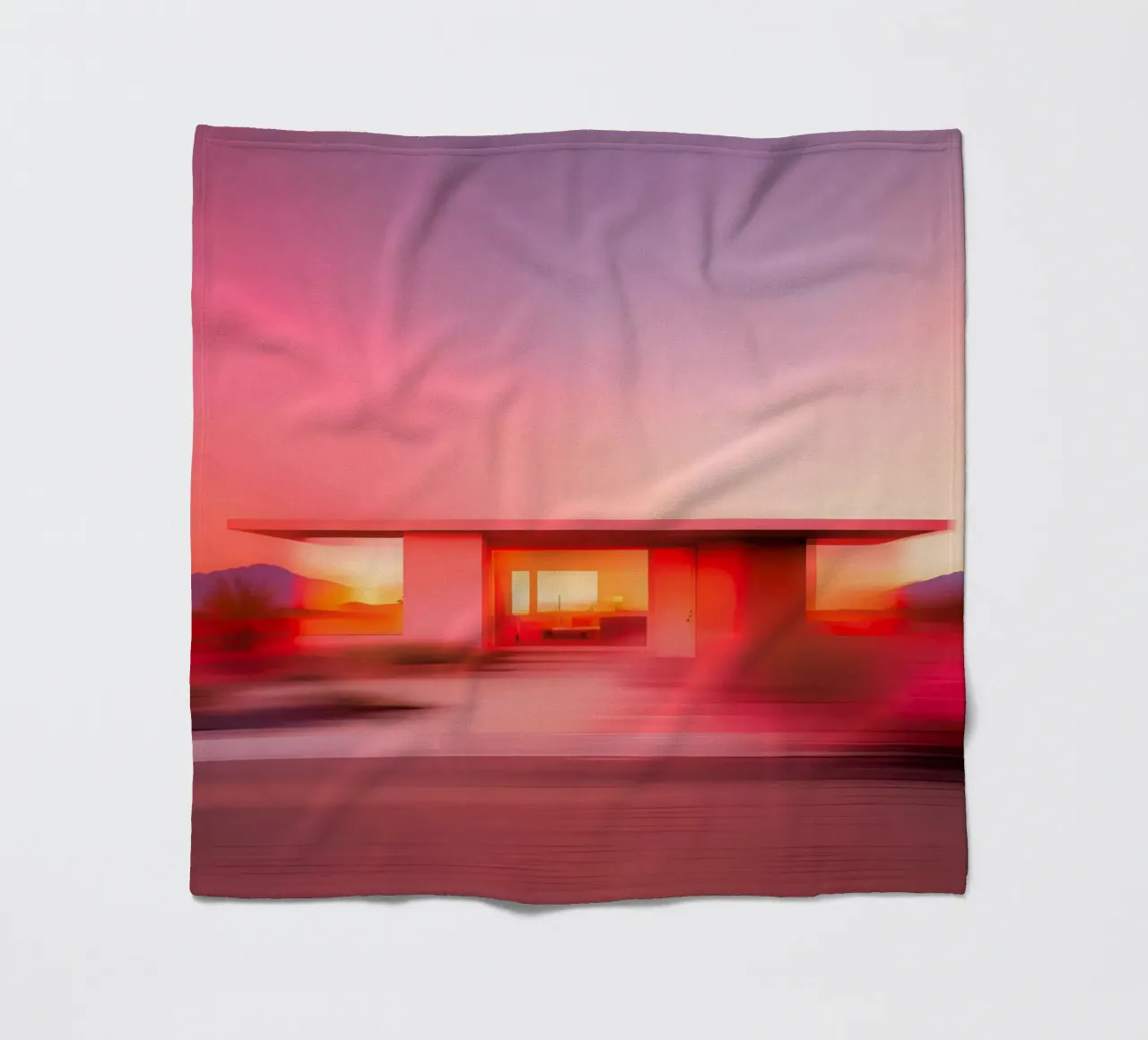 Das Rosa Haus Fleecedecke von ICONICA Art Studio