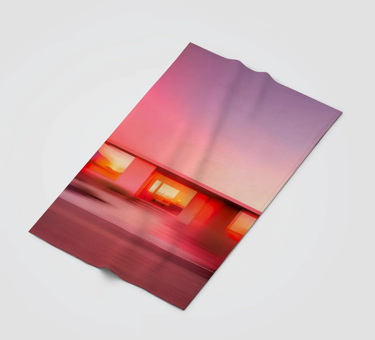 Das Rosa Haus Fleecedecke von ICONICA Art Studio