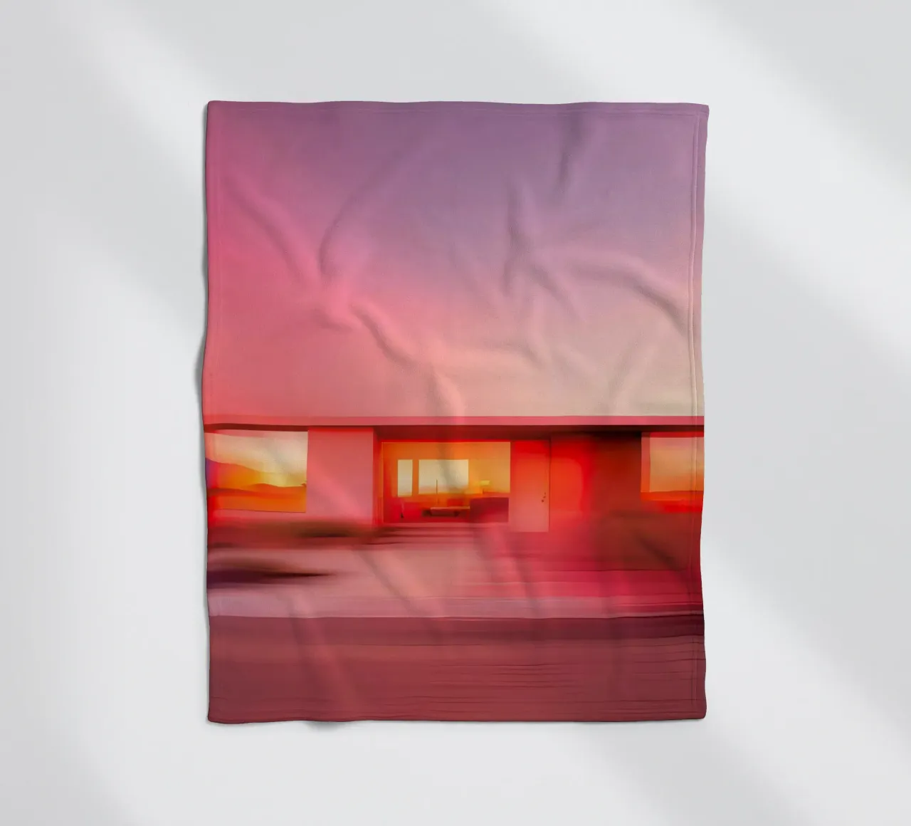 Das Rosa Haus Fleecedecke von ICONICA Art Studio