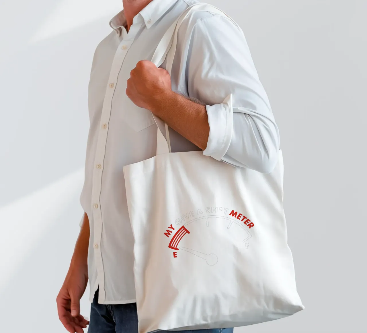 My Give a Sh*t Meter borsa in juta da edsonramosart
