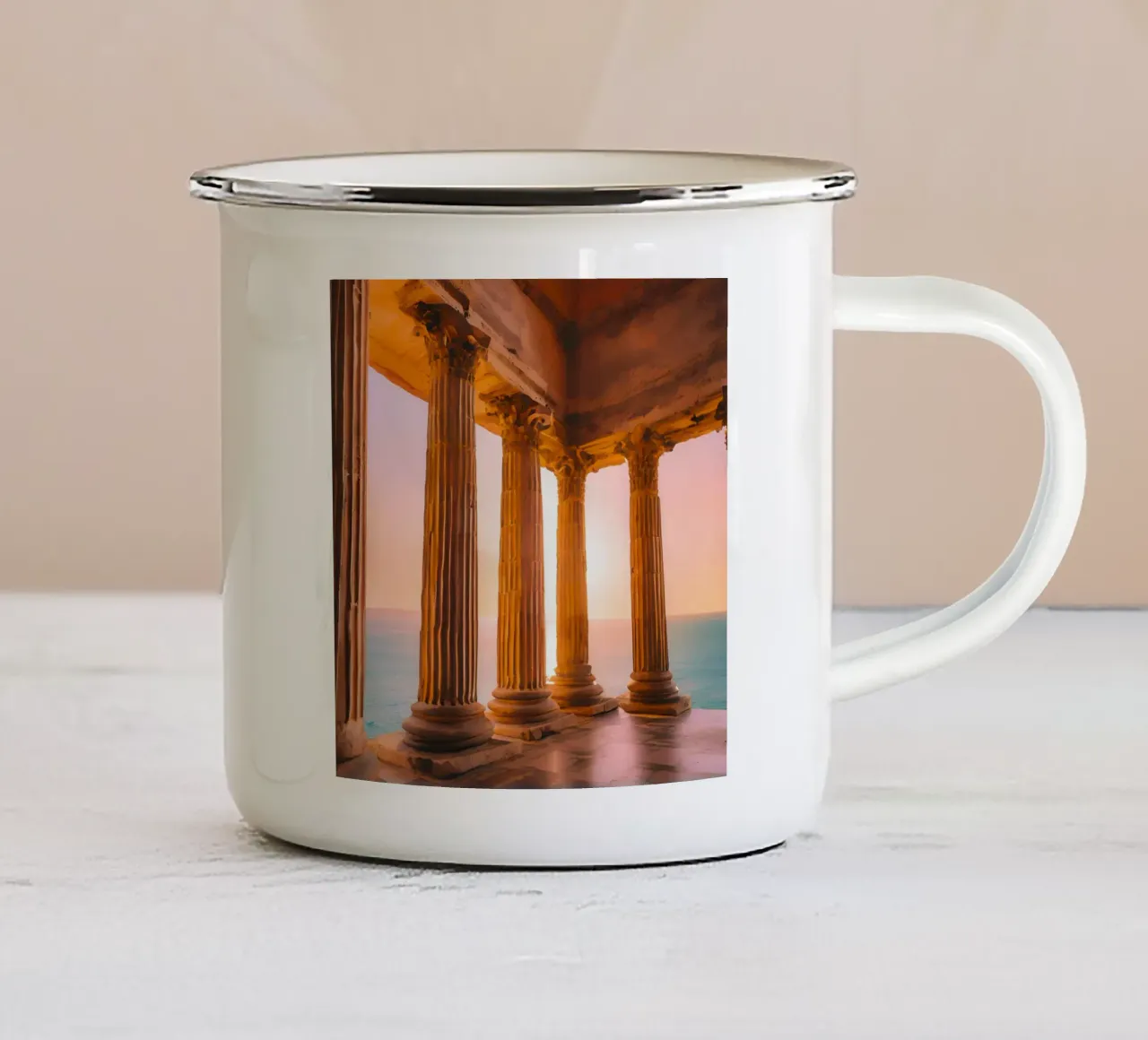 Sunset Column tazza in smalto da ICONICA Art Studio