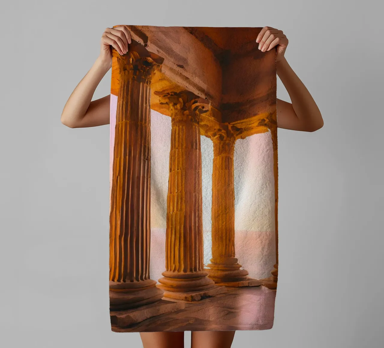 Sunset Column asciugamano da bagno da ICONICA Art Studio