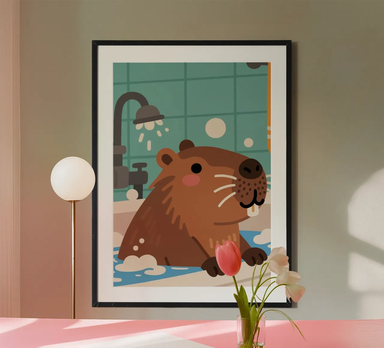 Capybara Bathub poster da knowledge