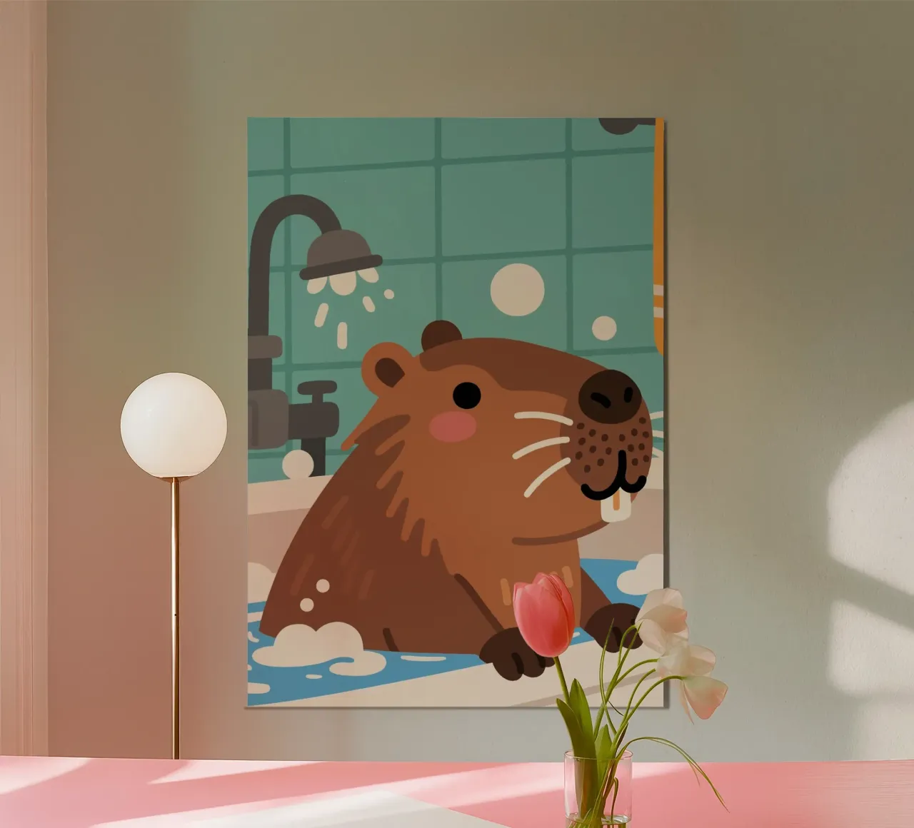Capybara Bathub poster da knowledge