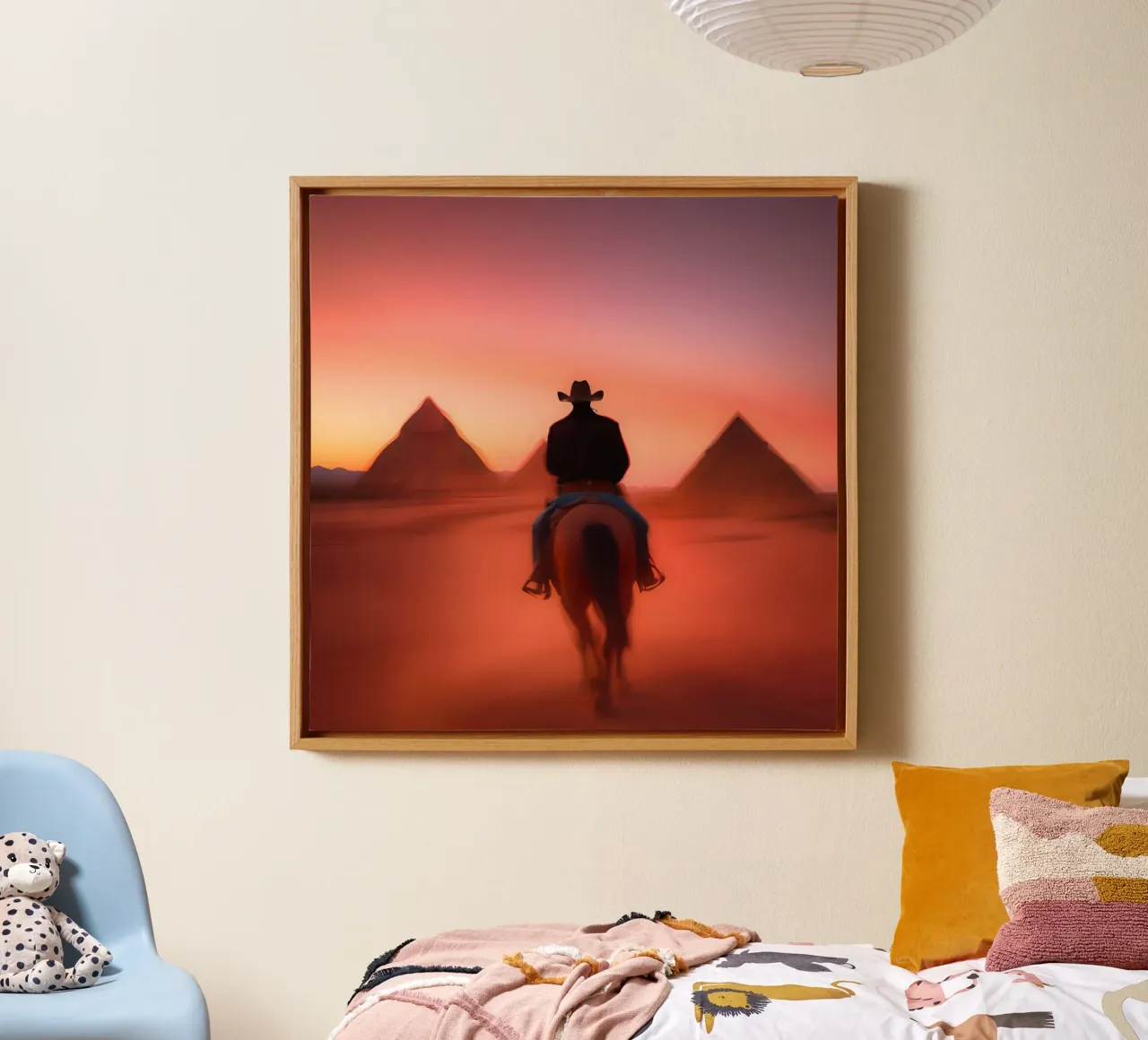 Cavaliere del deserto tela con Cornice a cassetta da ICONICA Art Studio