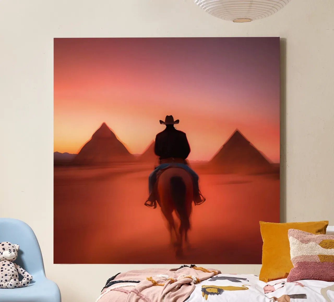 Cavaliere del deserto tela con Cornice a cassetta da ICONICA Art Studio