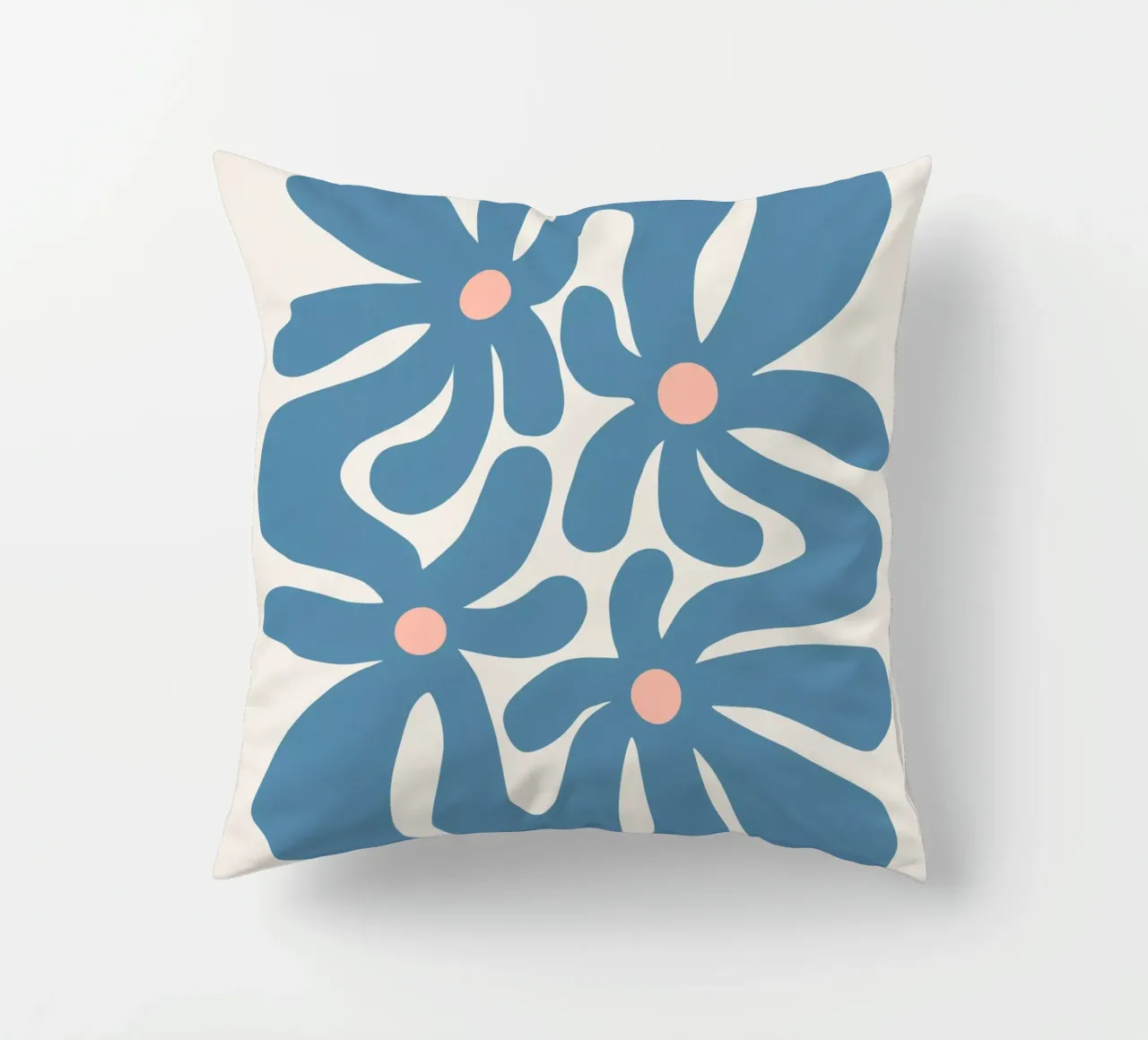 Fiori astratti blu cuscino da Asha Designs