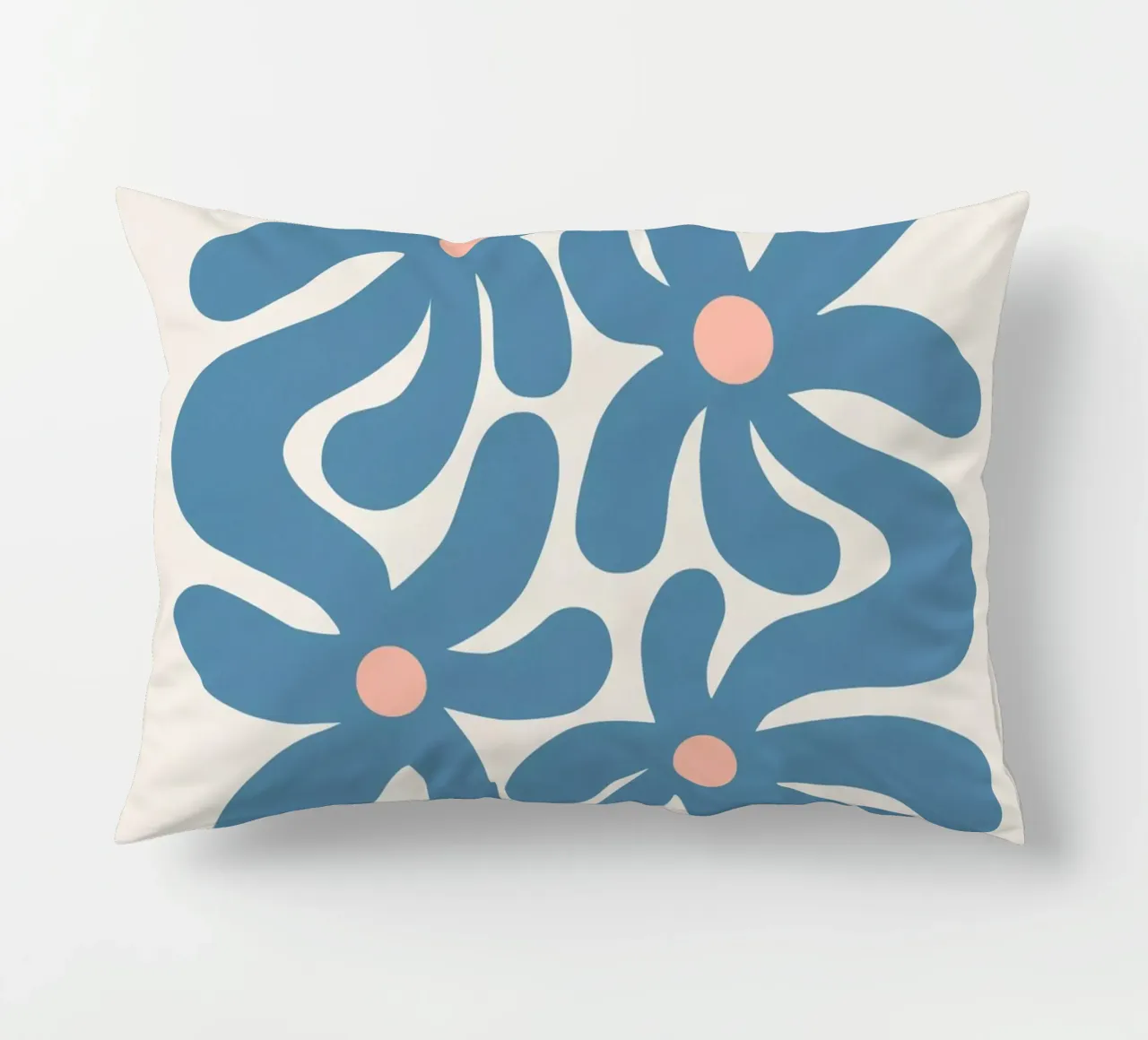 Fiori astratti blu cuscino da Asha Designs