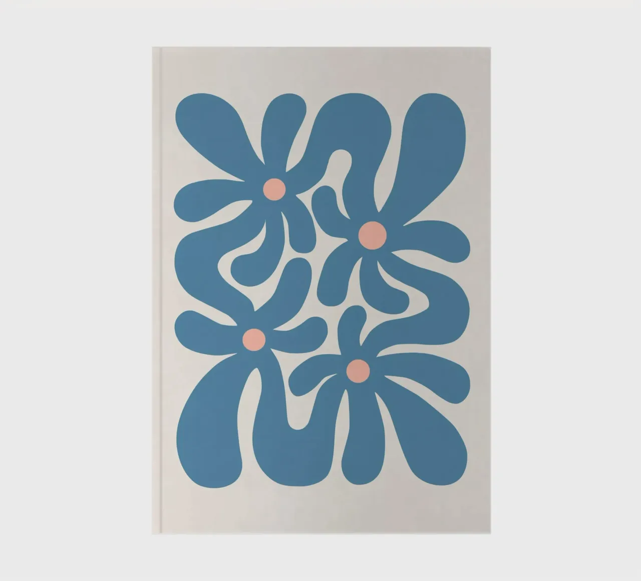 Abstract Flowers Blue notebook by Asha Designs